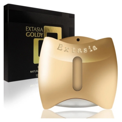 New Brand Extasia Goldy 100 ml + Perfume Sample Spray Gucci Guilty