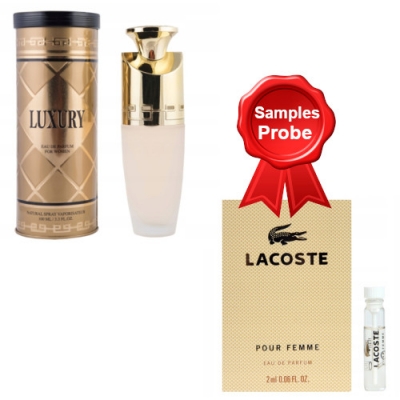 New Brand Luxury Woman 100 ml + Perfume Sample Lacoste Pour Femme