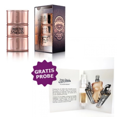 New Brand Master of Essence Pink Gold 100 ml + Perfume Sample Spray Jean Paul Gaultier Classique
