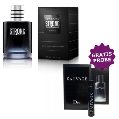 New Brand Strong For Men 100 ml + Perfume Sample Spray Dior Sauvage