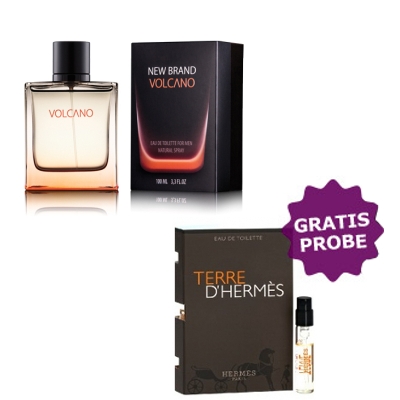 New Brand Volcano For Men 100 ml + Perfume Sample Spray Hermes Terre D'Hermes
