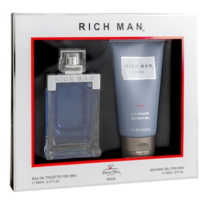 Paris Bleu Rich Man - Set for Men, Eau de Toilette, Showergel