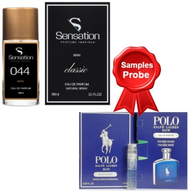 Sensation No.044, 36 ml + Perfume Sample Ralph Lauren Polo Blue