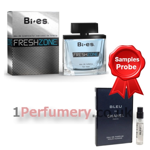 Bi-Es Fresh Zone 100 ml + Perfume Sample Spray Chanel Bleu de Chanel