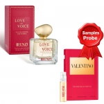 JFenzi Love and Voice 100 ml + Perfume Sample Spray Valentino Voce Viva