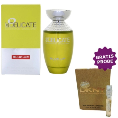 Blue Up Be Delicate 100 ml + Perfume Sample Spray Donna Karan Be Delicious