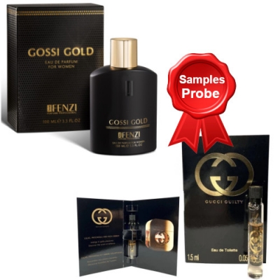 JFenzi Gossi Gold - Eau de Parfum for Women 100 ml, Sample Gucci Guilty 1,5 ml