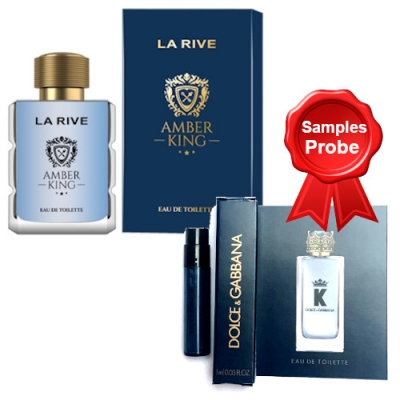 La Rive Amber King - Eau de Toilette for Men 100 ml, Sample K by Dolce Gabbana EDT 1 ml