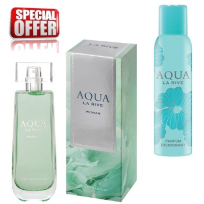 La Rive Aqua Woman - Promotional Set, Eau de Parfum, Deodorant