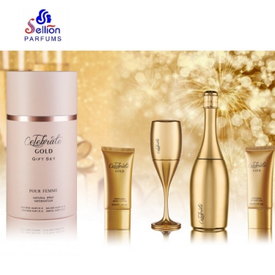 Sellion Celebrate Gold - Set for Women, 2 x Eau de Parfum, Bodylotion, Shower Gel